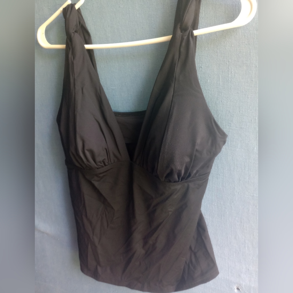 Lands End Women's Size 12 Black Halter Top Swim Top only B1